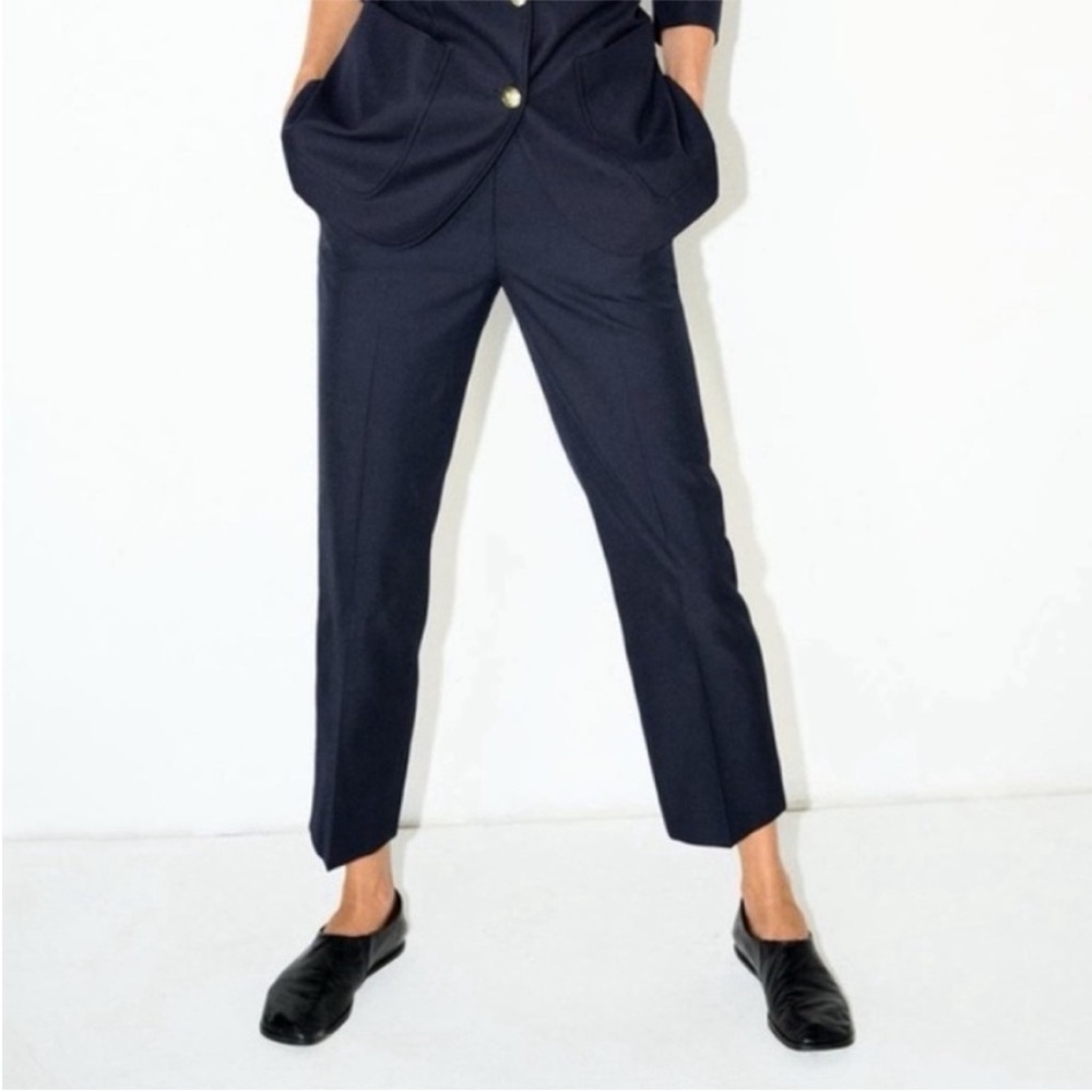Zara, Blue, ZW Collection straight leg ankle pants, Large